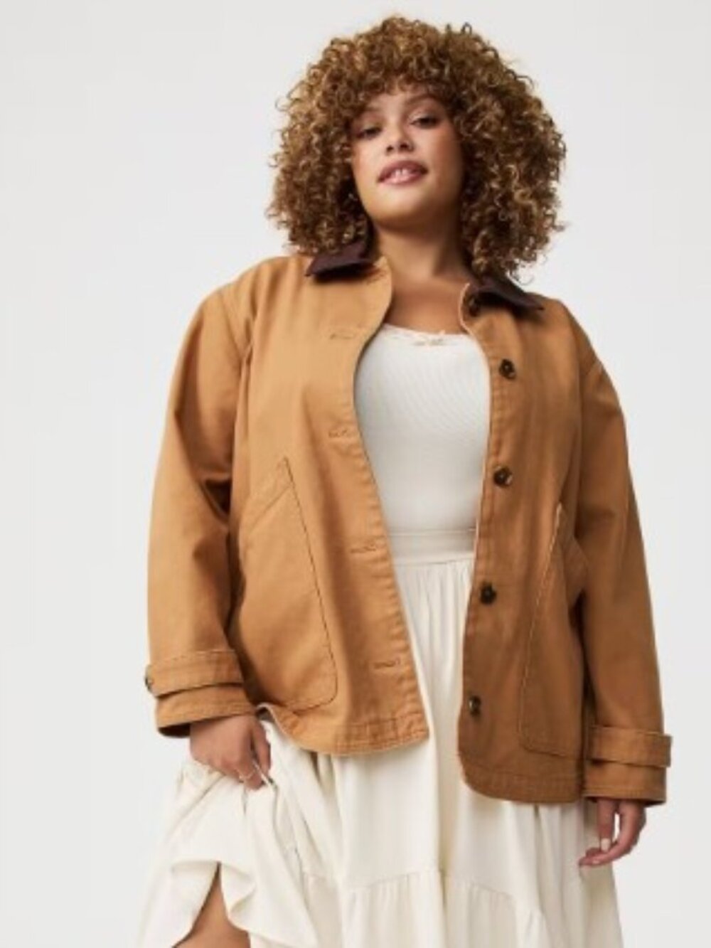 Torrid Brand Women's size 4 Twill Barn Jacket Tobacco Brown Fall Winter Coat
